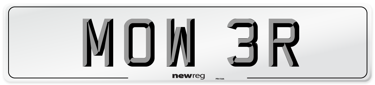 MOW 3R Number Plate from New Reg